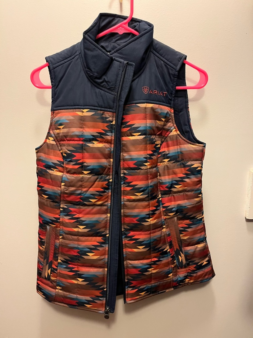 Ariat Navy vest with Pink Accent